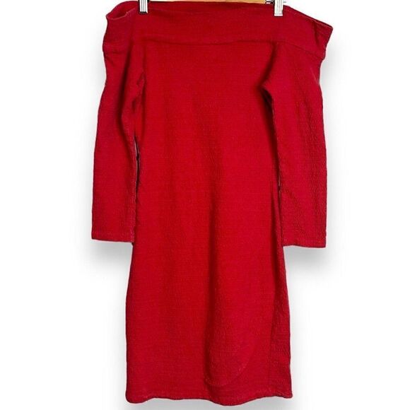 Contempo Casuals Mini Dress Women's Medium Red Off The Shoulder Vintage Bodycon - Picture 4 of 16